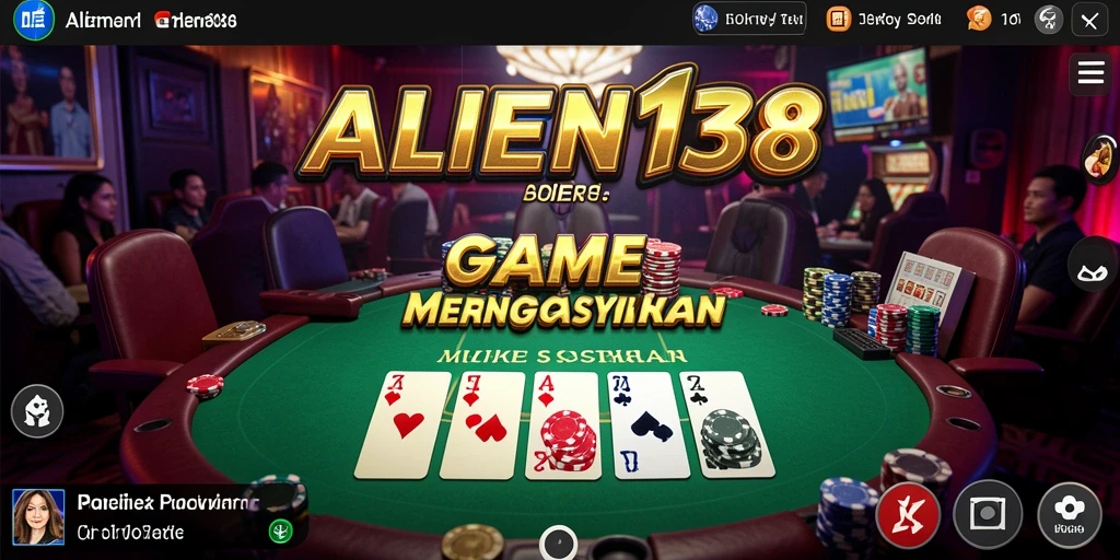Screenshot gameplay Poker ALIEN138 yang menampilkan aksi mendebarkan.