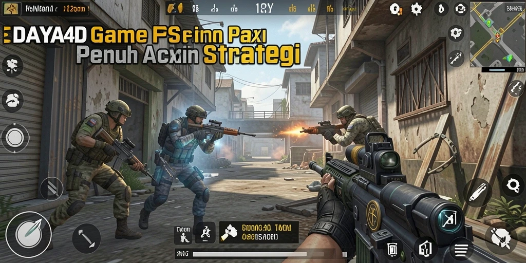 Tampilan gameplay intens dalam <strong>DAYA4D</strong> menunjukkan aksi menembak yang mendebarkan.