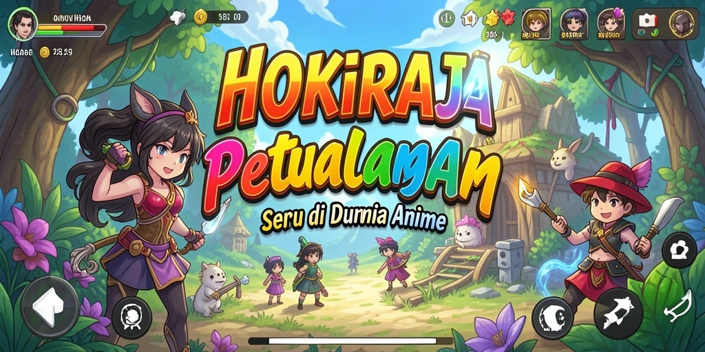 Tangkapan layar HOKIRAJA menampilkan karakter dan pertempuran yang mendebarkan.