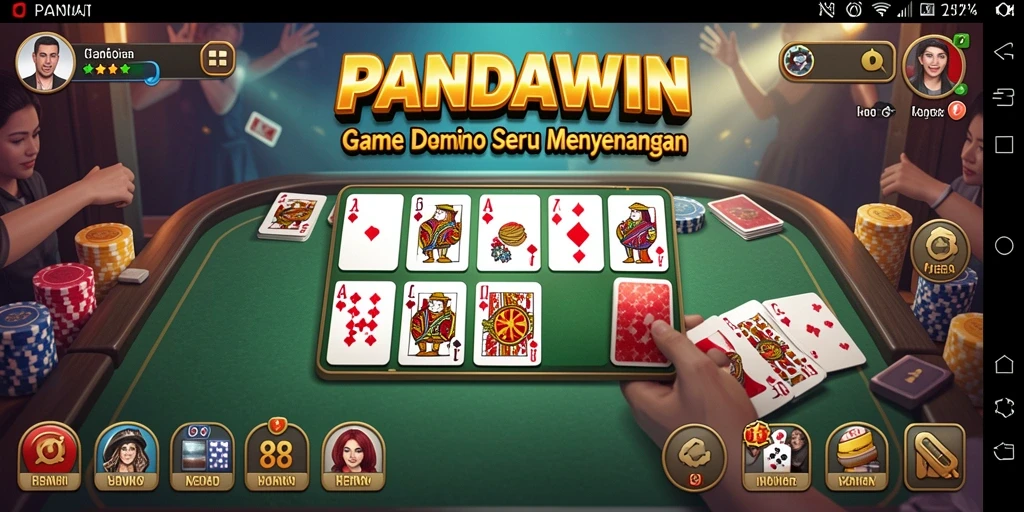 Screenshot gameplay PANDAWIN yang menunjukkan aksi seru permainan domino.