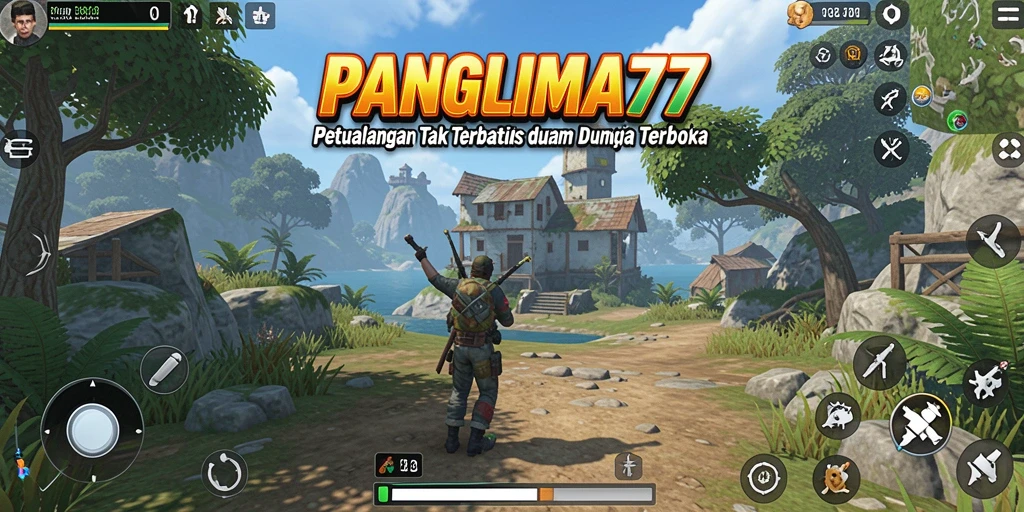 Screenshot PANGLIMA77 menampilkan eksplorasi luas dunia terbuka.