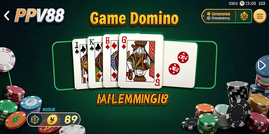 Tampilan utama PPV88 dengan gameplay Domino yang seru.