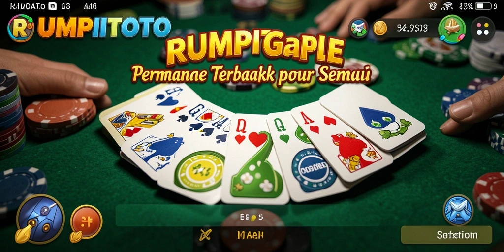 Screenshot gameplay RUMPITOTO yang menunjukkan momen seru bermain Gaple.