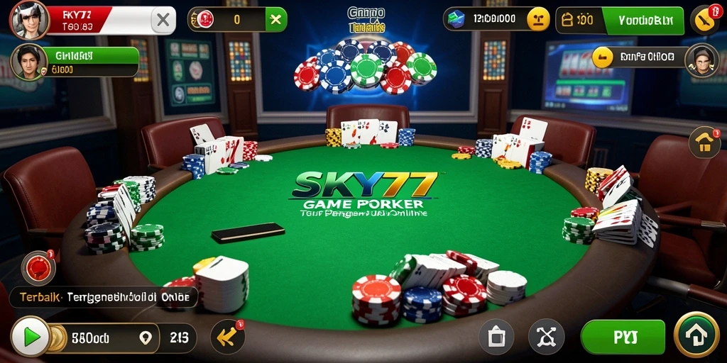 Tampilan gameplay poker yang menegangkan di SKY77.