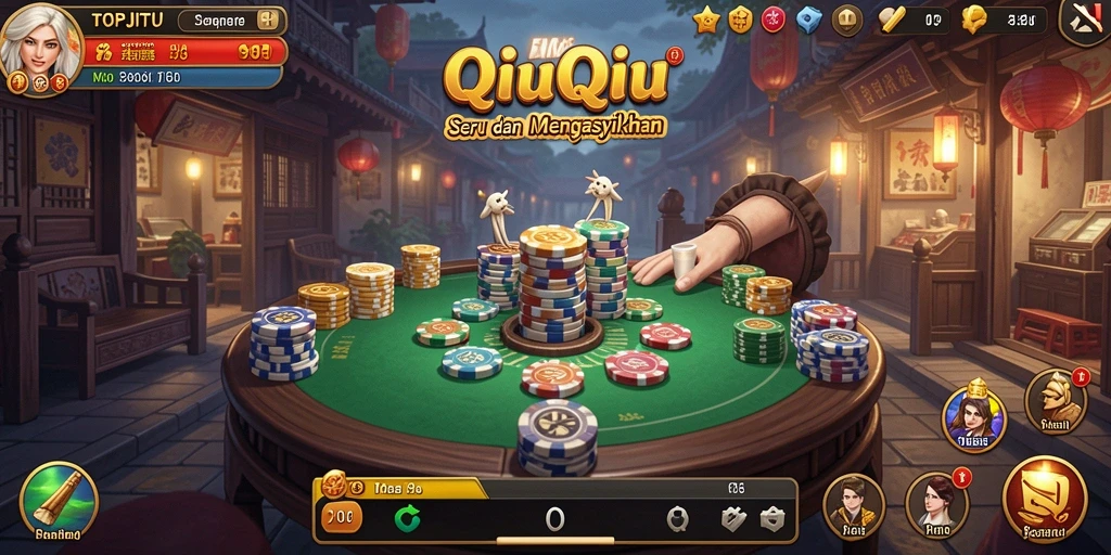 Tampilan gameplay QiuQiu yang menarik dan interaktif.