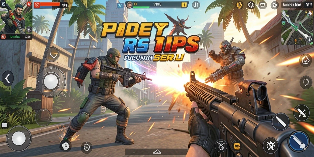 Tampilan gameplay seru dalam V07 dengan aksi tembak-menembak yang intens.